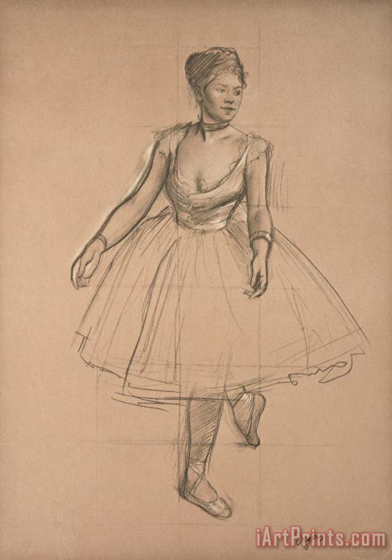 Dancer in Position, Three Quarter View painting - Edgar Degas Dancer in Position, Three Quarter View Art Print