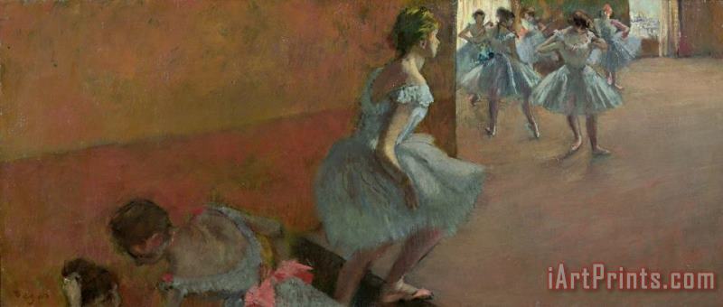 Dancers Ascending a Staircase painting - Edgar Degas Dancers Ascending a Staircase Art Print