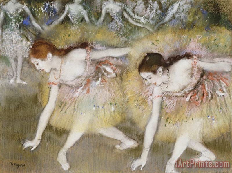 Dancers Bending Down painting - Edgar Degas Dancers Bending Down Art Print