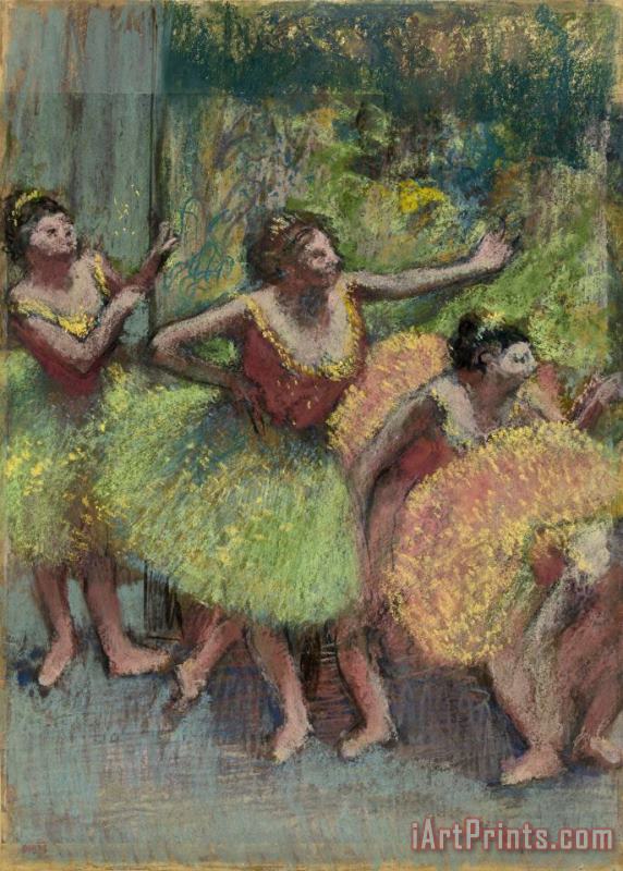 Edgar Degas Dancers in Green And Yellow (danseuses Vertes Et Jaunes) Art Painting