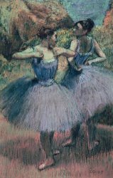 Edgar Degas Dancers in Violet painting