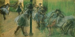 Edgar Degas Dancers rehearsing painting