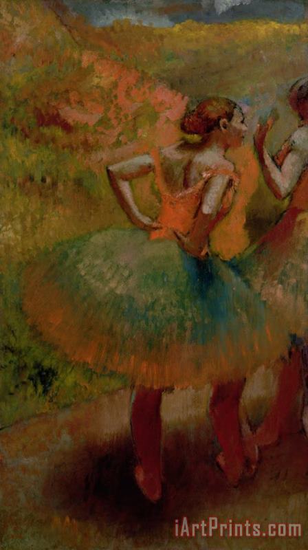 Edgar Degas Dancers Wearing Green Skirts Art Print