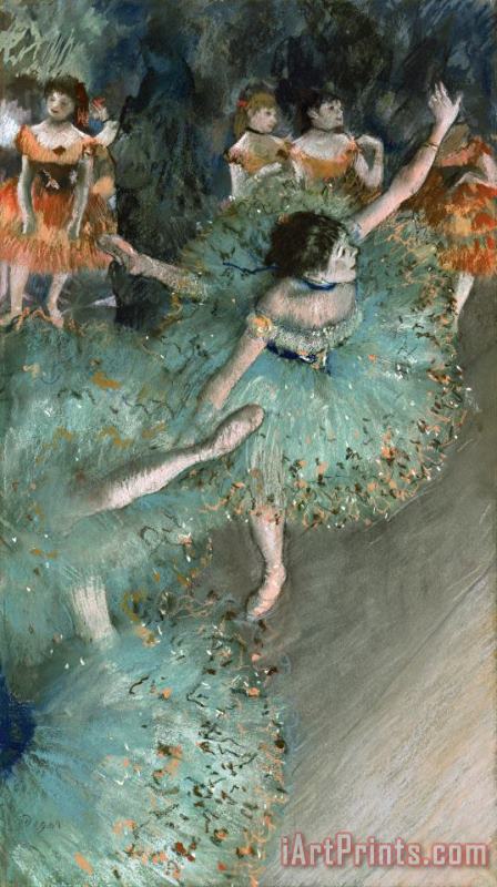 Danseuse Basculant (danseuse Verte) painting - Edgar Degas Danseuse Basculant (danseuse Verte) Art Print