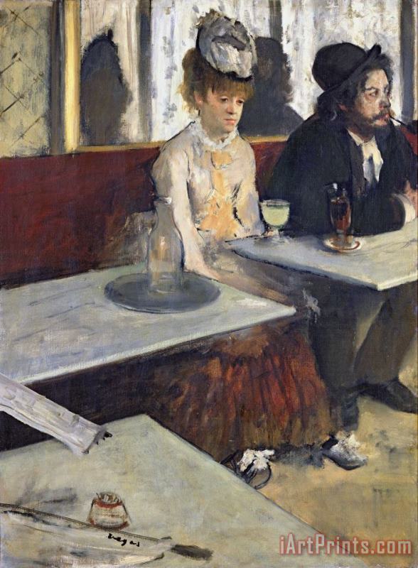 Edgar Degas In a Cafe Art Painting