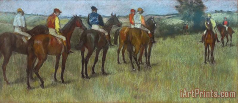 Jockeys painting - Edgar Degas Jockeys Art Print