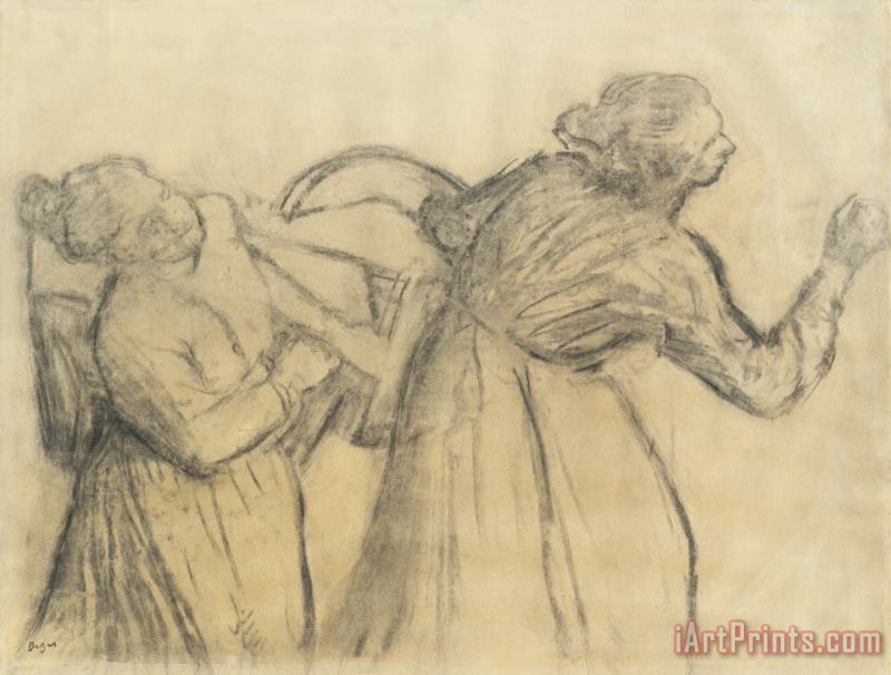 Laundress Carrying Linen painting - Edgar Degas Laundress Carrying Linen Art Print