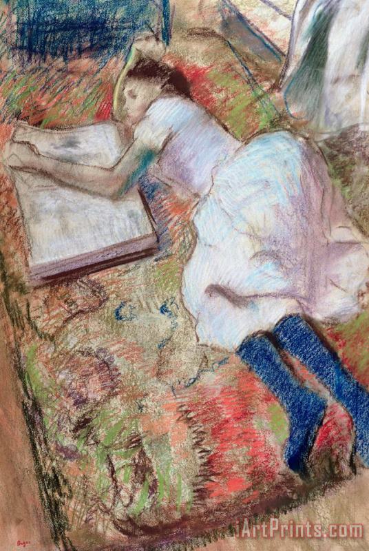 Reader Lying Down painting - Edgar Degas Reader Lying Down Art Print