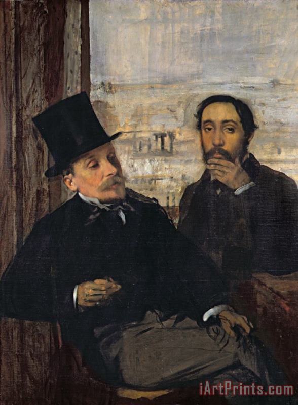 Edgar Degas Self Portrait with Evariste de Valernes Art Print