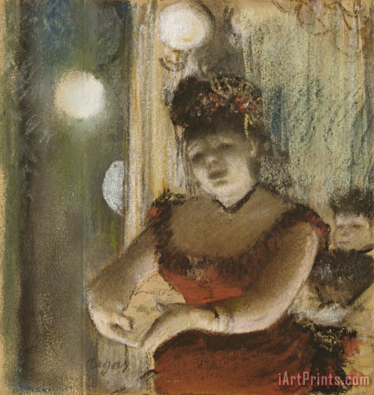 Edgar Degas Singer in a CafŽe Art Painting