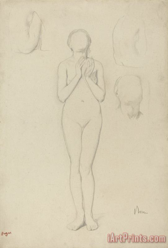Edgar Degas Study of a Female Nude Art Painting