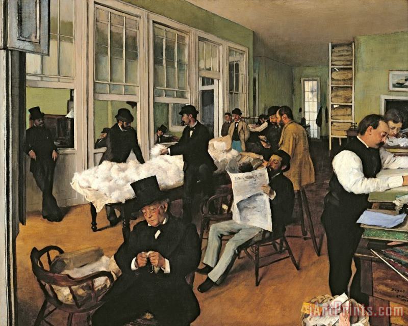 The Cotton Exchange painting - Edgar Degas The Cotton Exchange Art Print