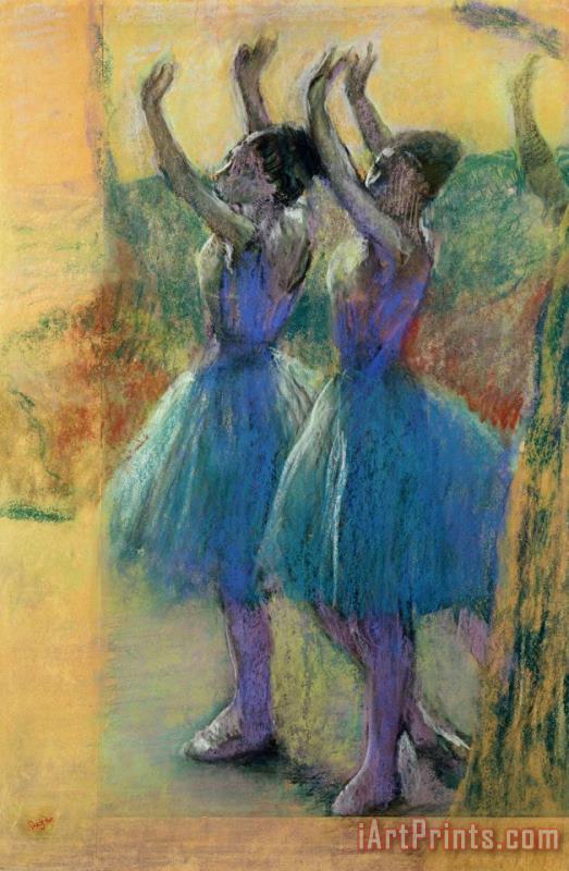 Two Blue Dancers painting - Edgar Degas Two Blue Dancers Art Print