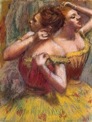 Edgar Degas Two Dancers painting