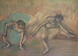 Edgar Degas Two Dancers Resting painting