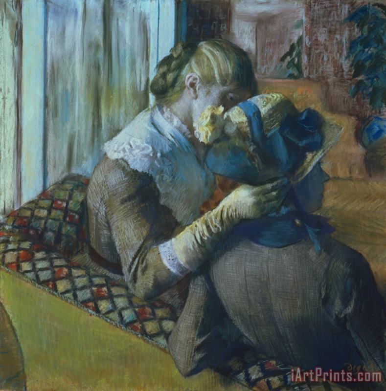Two Women painting - Edgar Degas Two Women Art Print