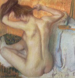 Edgar Degas Woman combing her hair painting