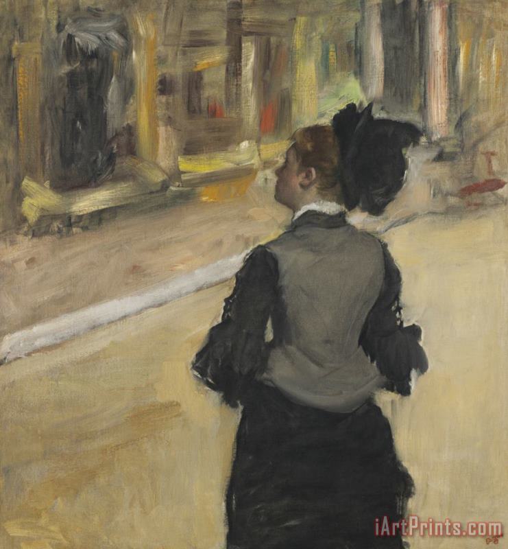 Woman Viewed From Behind (visit to a Museum) painting - Edgar Degas Woman Viewed From Behind (visit to a Museum) Art Print
