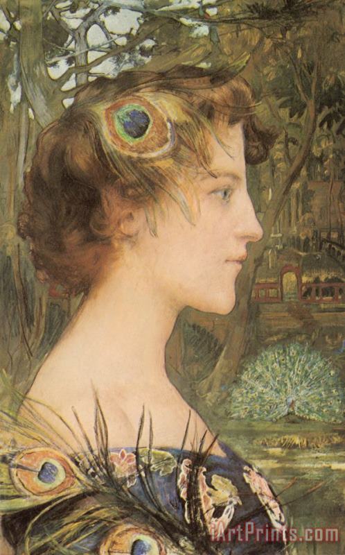 Edgar Maxence Peacock Profile Art Painting