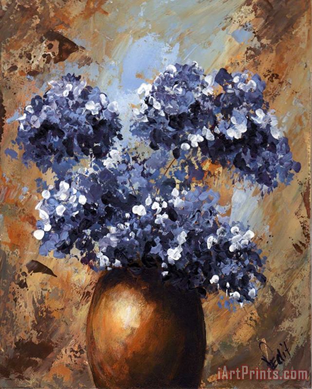 Edit Voros Blue Flowers 068 Art Print