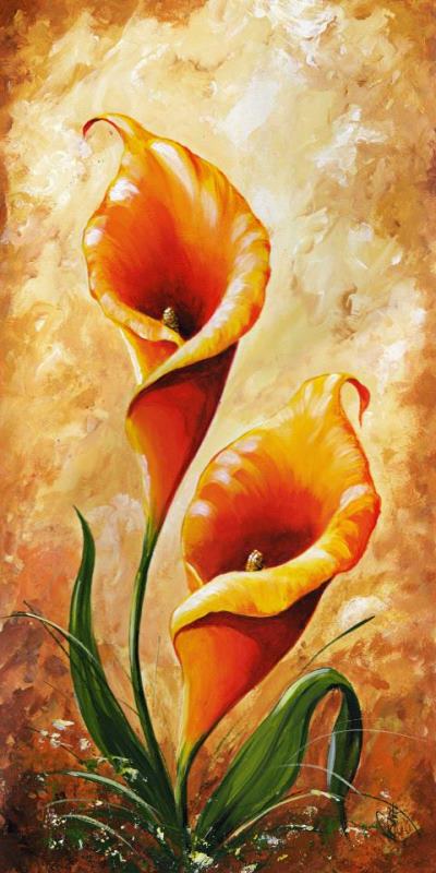 Edit Voros My flowers - Orange kala Art Painting