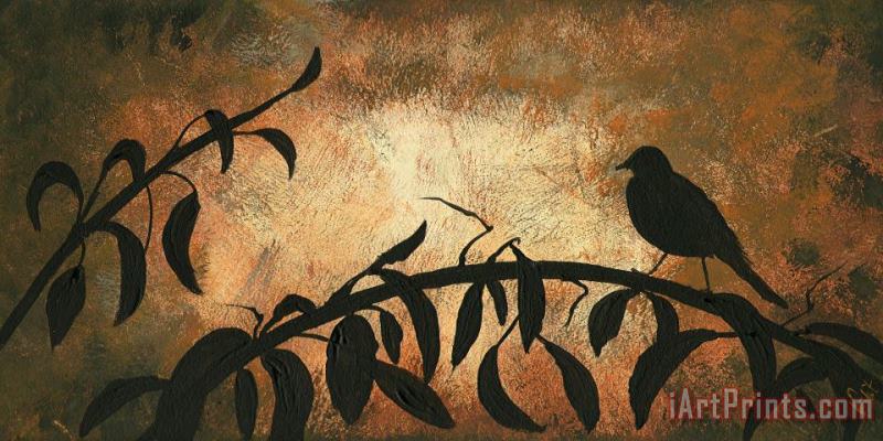 Night Birds Serenade painting - Edit Voros Night Birds Serenade Art Print