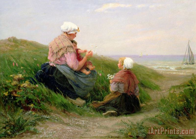 A Mother and her Small Children painting - Edith Hume A Mother and her Small Children Art Print