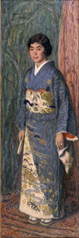 Edmond Francois Aman Jean Portrait of a Japanese Woman (mrs. Kuroki) Art Painting