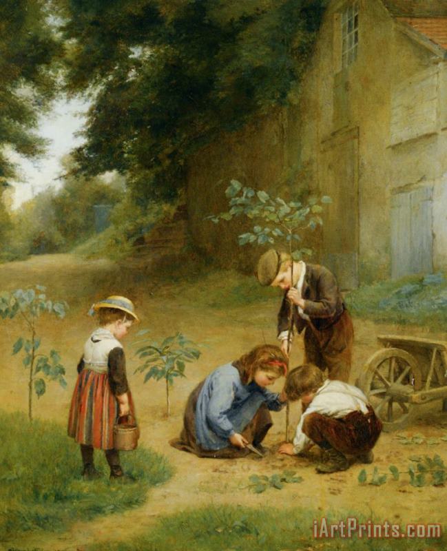 Les Jeunes Jardiniers painting - Edouard Frere Les Jeunes Jardiniers Art Print