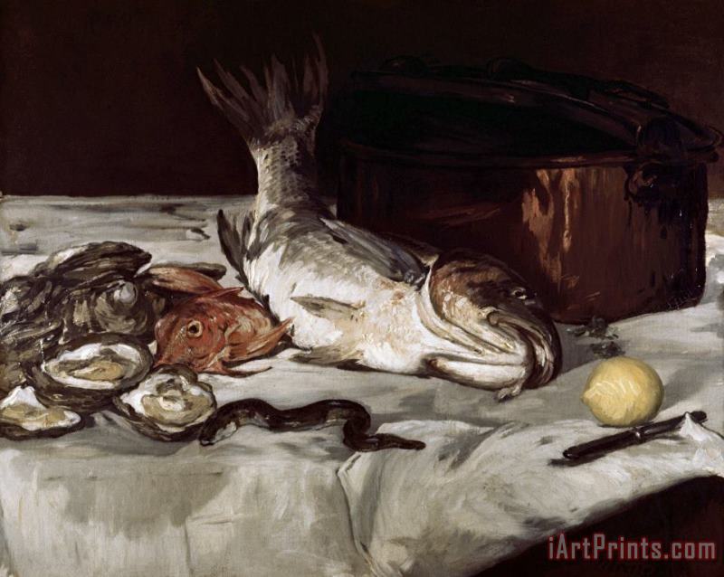 Fish (still Life) painting - Edouard Manet Fish (still Life) Art Print