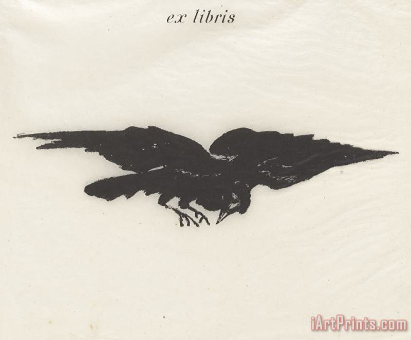 Flying Raven (book Plate), From Stephane Mallarme's Translation of Edgar Allan Poe's The Raven painting - Edouard Manet Flying Raven (book Plate), From Stephane Mallarme's Translation of Edgar Allan Poe's The Raven Art Print