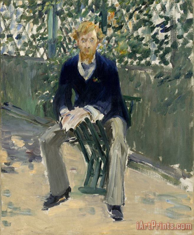 George Moore in The Artist's Garden painting - Edouard Manet George Moore in The Artist's Garden Art Print
