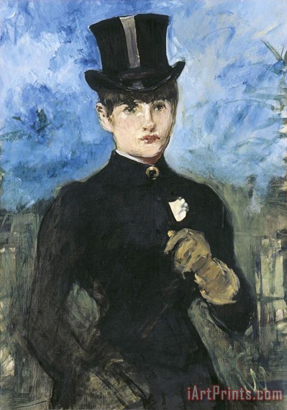 Horsewoman, Fullface painting - Edouard Manet Horsewoman, Fullface Art Print