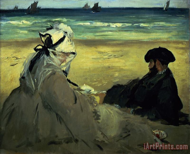 Edouard Manet On the Beach Art Painting