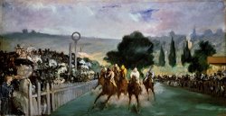 Sports Art for sale - Races at Longchamp by Edouard Manet