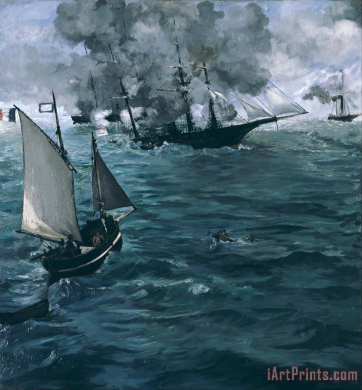 Edouard Manet The Battle Of The Uss Kearsarge And The Css Alabama Art Painting
