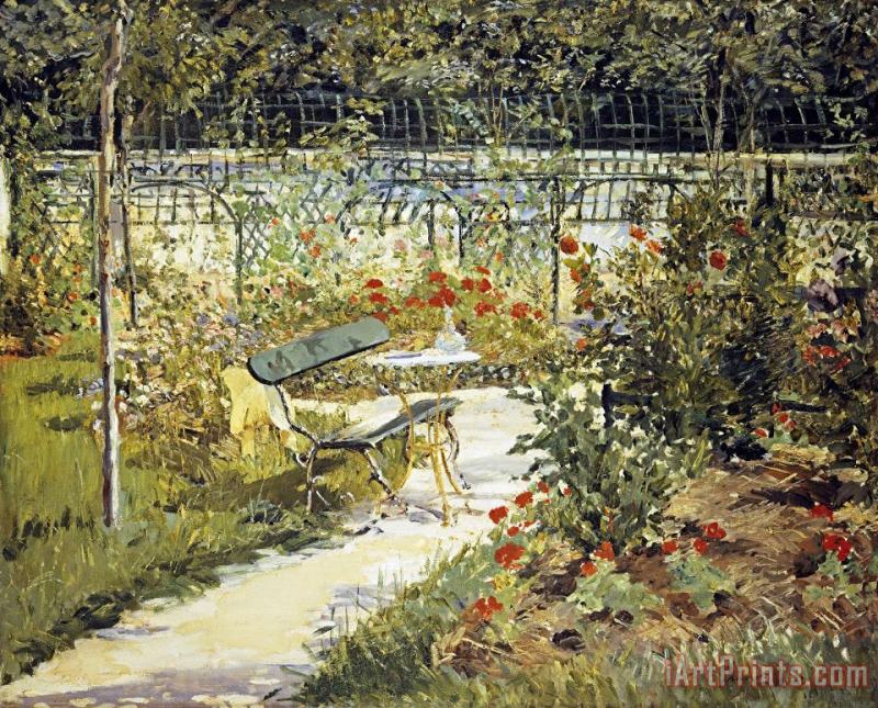 The Garden of Manet painting - Edouard Manet The Garden of Manet Art Print