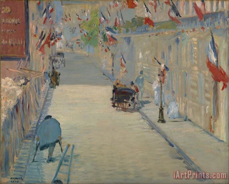 Edouard Manet The Rue Mosnier With Flags Art Painting