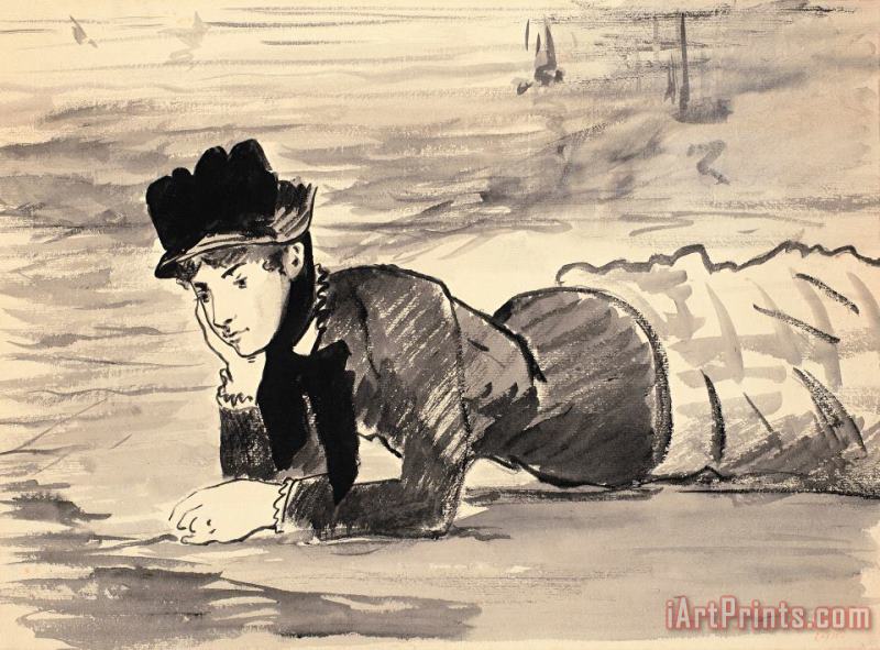 Edouard Manet Woman Lying on The Beach. Annabel Lee Art Print