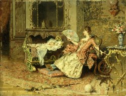 Edouard Toudouze Watching The Baby painting