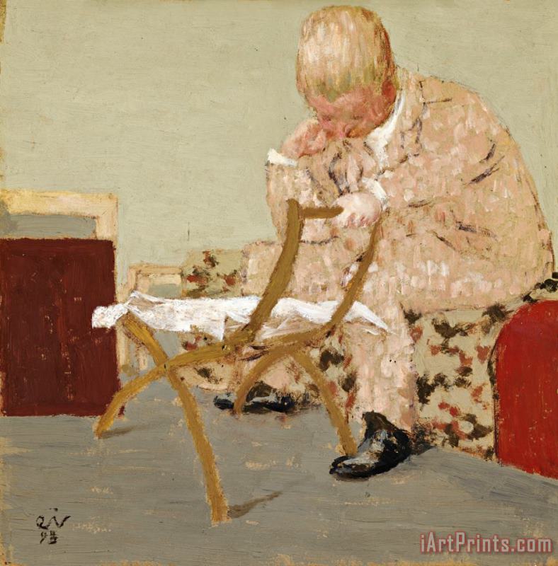 Reading The Newspaper painting - Edouard Vuillard Reading The Newspaper Art Print