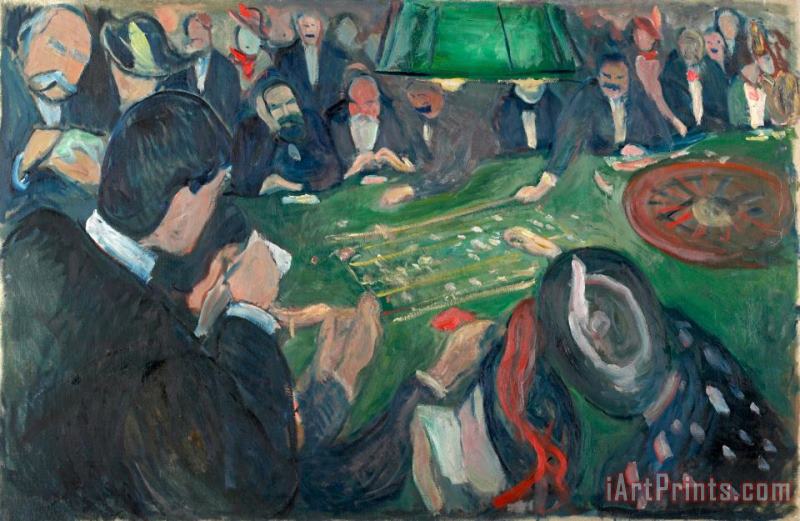 Edvard Munch At The Roulette Table in Monte Carlo Art Painting