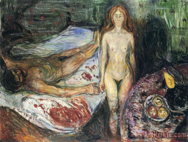 Edvard Munch Death of Marat I 1907 Art Print
