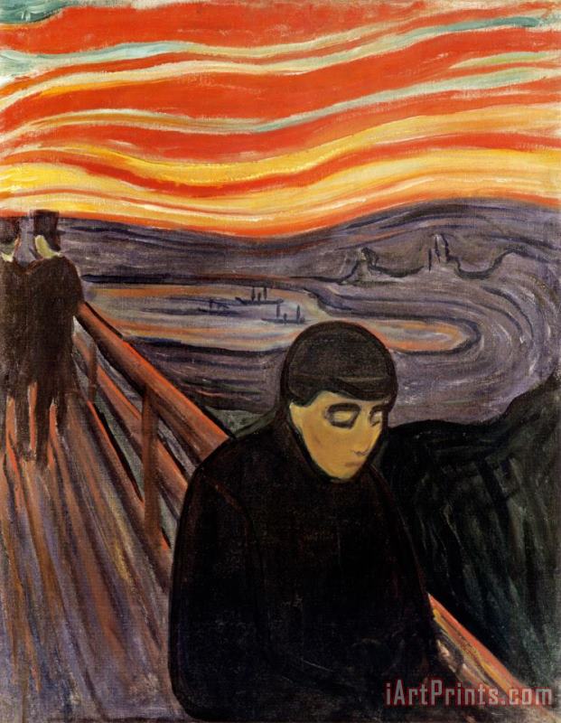 Despair 1894 painting - Edvard Munch Despair 1894 Art Print