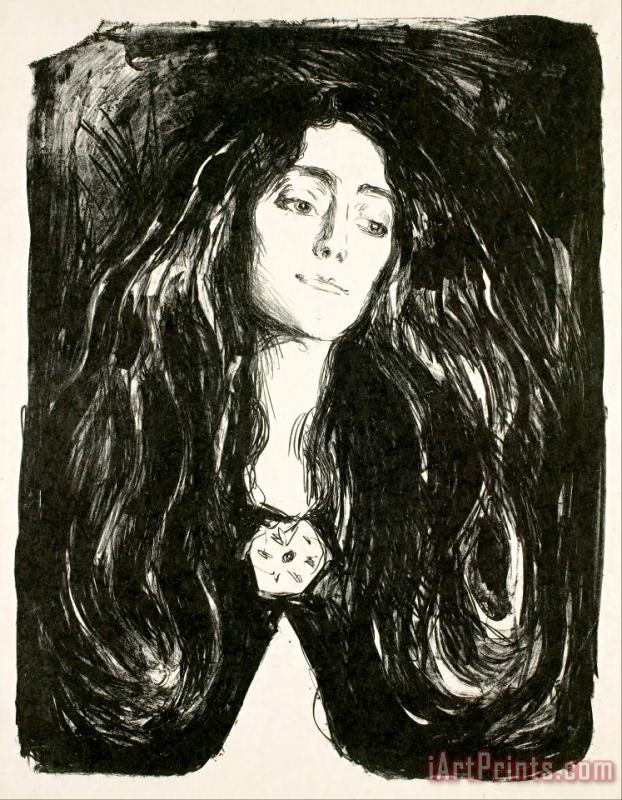 The Brooch. Eva Mudocci painting - Edvard Munch The Brooch. Eva Mudocci Art Print