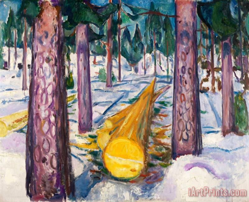 The Yellow Log painting - Edvard Munch The Yellow Log Art Print