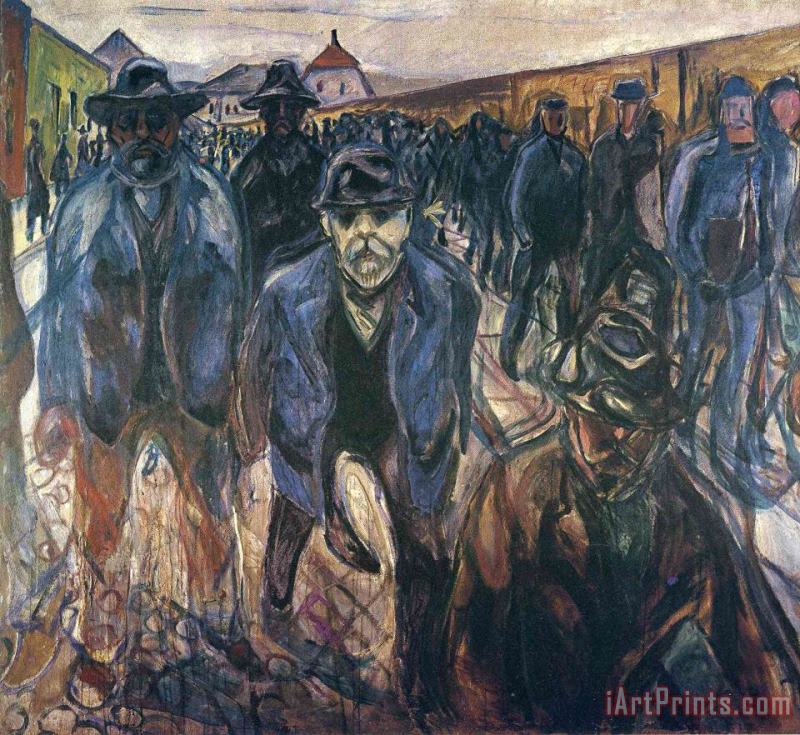 Edvard Munch Workers on Their Way Home 1915 Art Painting