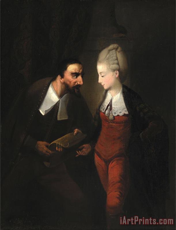 Edward Alcock Portia And Shylock, From Shakespeare's The Merchant of Venice , Iv, I Art Print