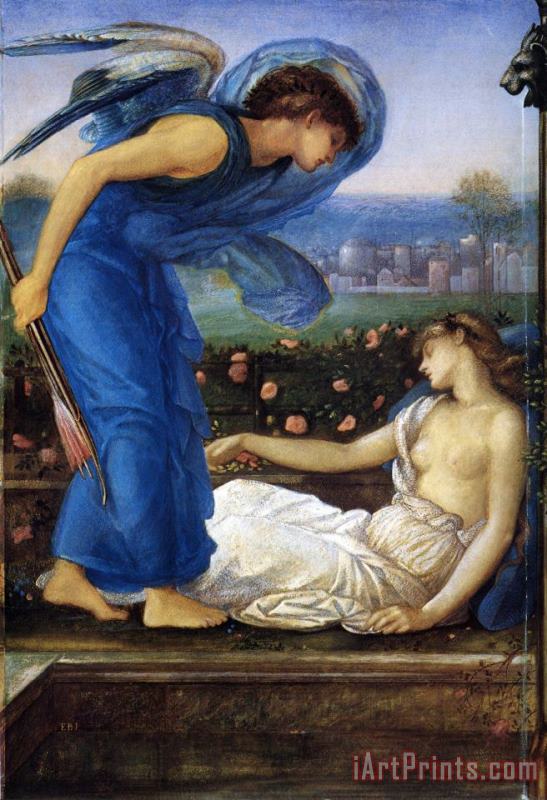 Cupid Finding Psyche painting - Edward Burne Jones Cupid Finding Psyche Art Print