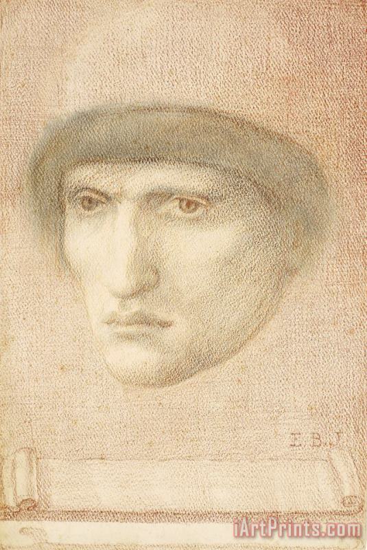 Male Portrait painting - Edward Burne Jones Male Portrait Art Print